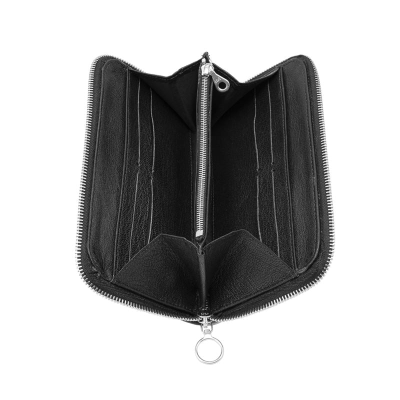 Leather Zip Purse - Wolf - Inside