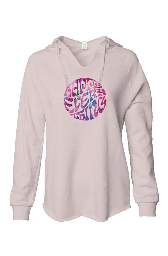 Womens Lightweight Wash Hooded Sweatshirt - Happy Everything