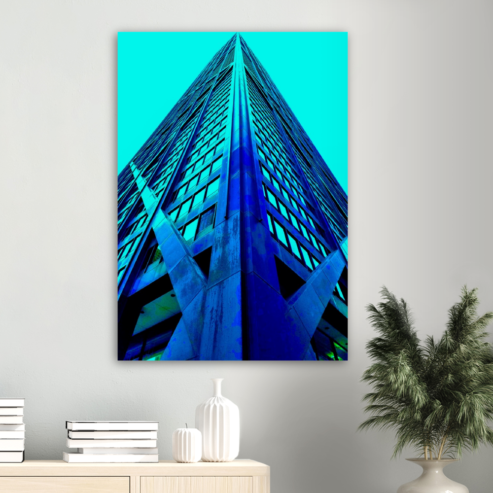 Meet me here blue on wall