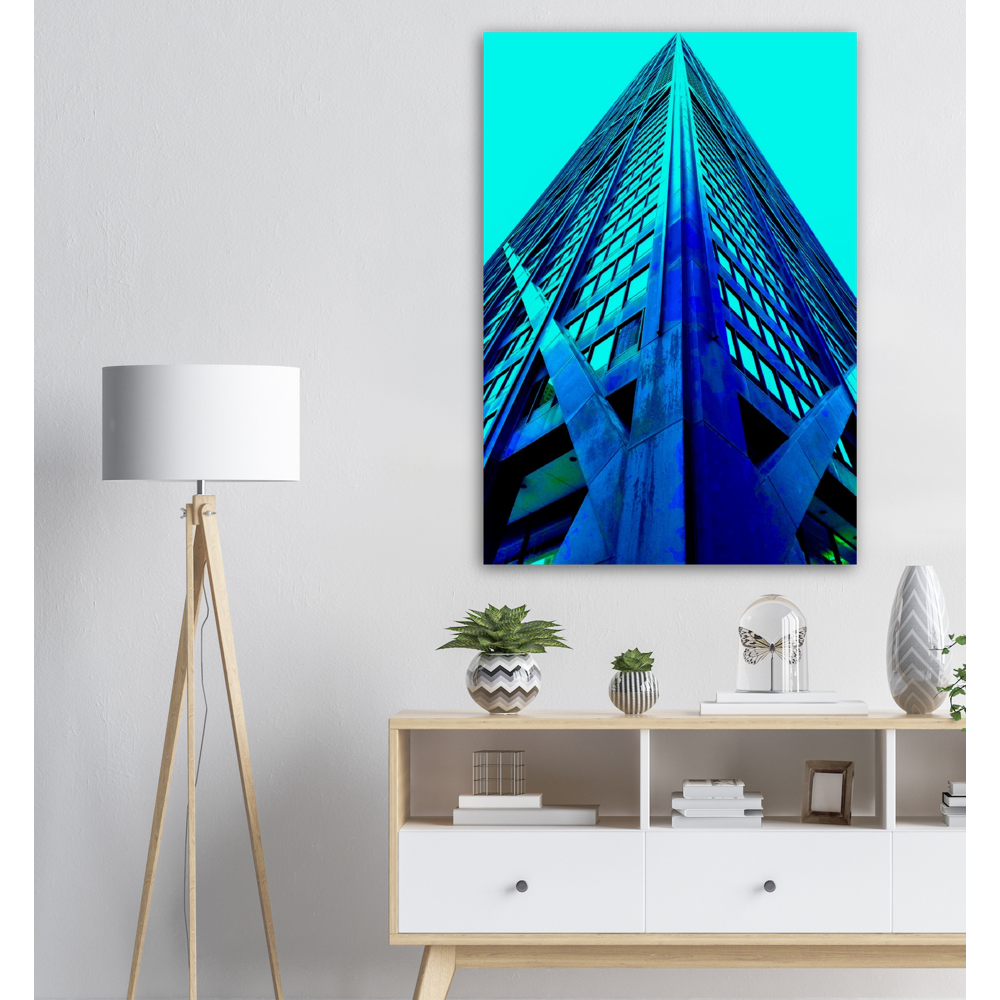 Meet me here blue on wall