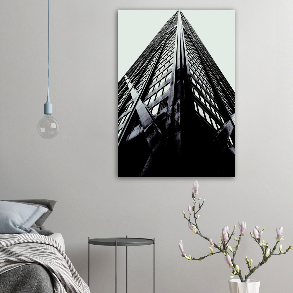 Meet me here black-white near bed