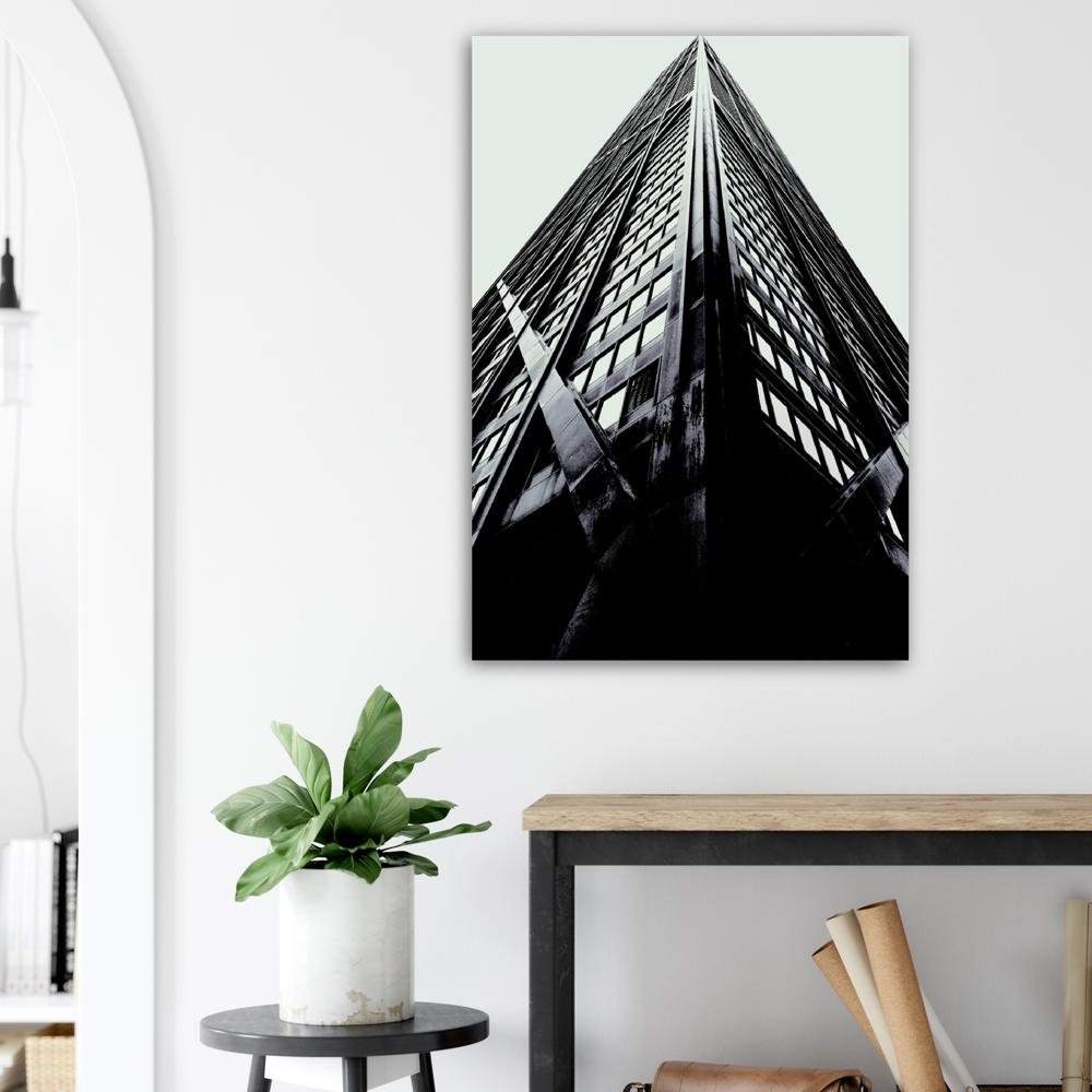 Meet me here black -white in wall