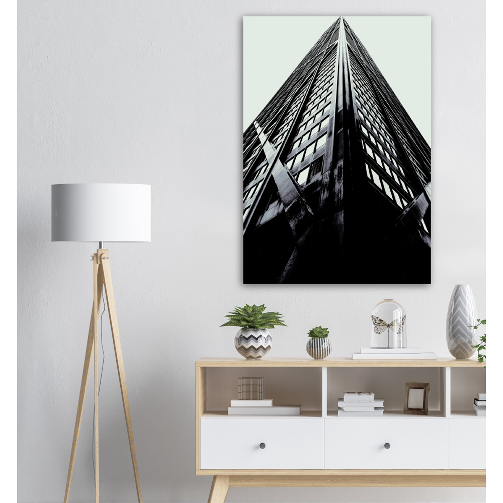 Meet me here black-white aluminum print